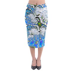 Fractal Fantasy 717b Midi Pencil Skirt by Fractalworld