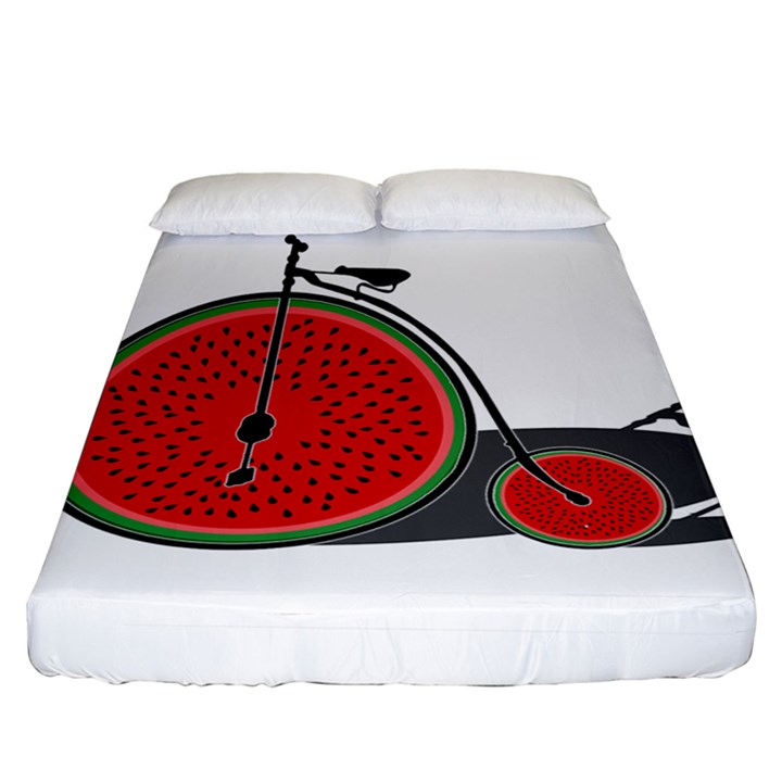 Watermelon bicycle  Fitted Sheet (California King Size)