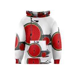 Watermelon Bicycle  Kids  Pullover Hoodie by Valentinaart