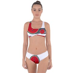 Watermelon Bicycle  Criss Cross Bikini Set by Valentinaart