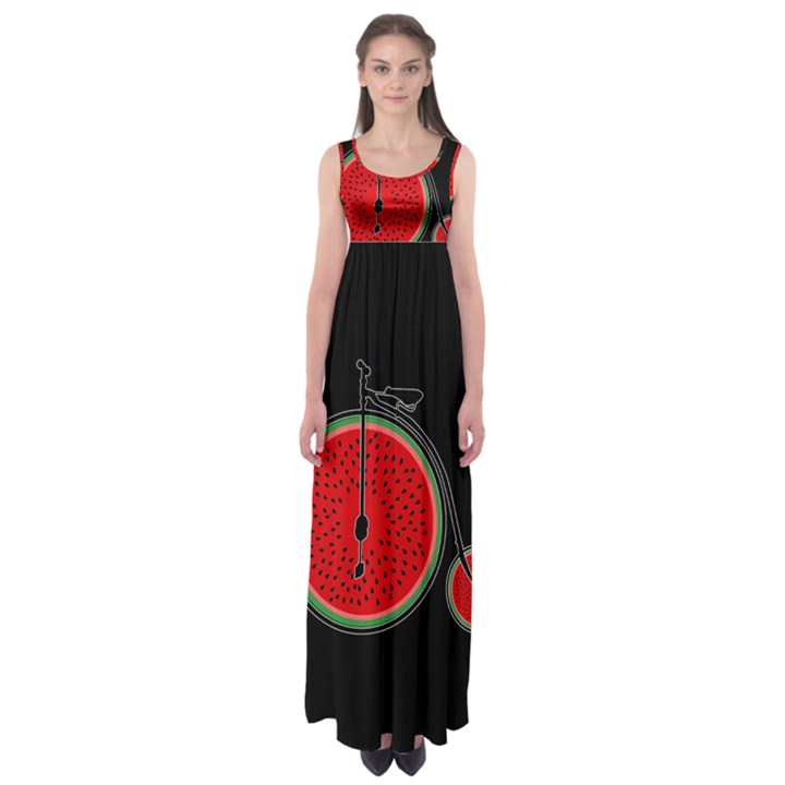 Watermelon bicycle  Empire Waist Maxi Dress