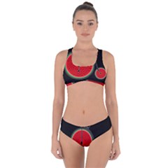 Watermelon Bicycle  Criss Cross Bikini Set by Valentinaart