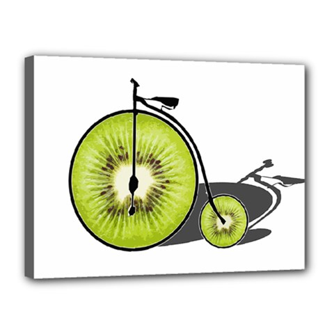Kiwi Bicycle  Canvas 16  X 12  by Valentinaart