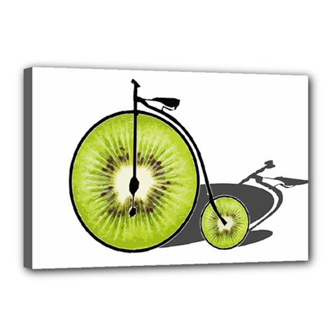 Kiwi Bicycle  Canvas 18  X 12  by Valentinaart