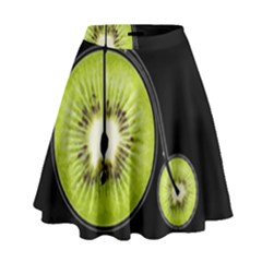 Kiwi Bicycle  High Waist Skirt by Valentinaart