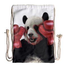 Boxing Panda  Drawstring Bag (large) by Valentinaart