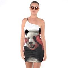 Boxing Panda  One Soulder Bodycon Dress by Valentinaart