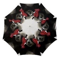 Boxing Panda  Straight Umbrellas by Valentinaart
