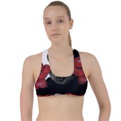 Boxing Panda  Criss Cross Racerback Sports Bra by Valentinaart