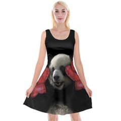 Boxing Panda  Reversible Velvet Sleeveless Dress by Valentinaart