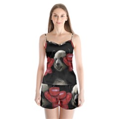 Boxing Panda  Satin Pajamas Set by Valentinaart