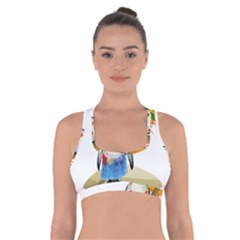 Tropical Penguin Cross Back Sports Bra by Valentinaart