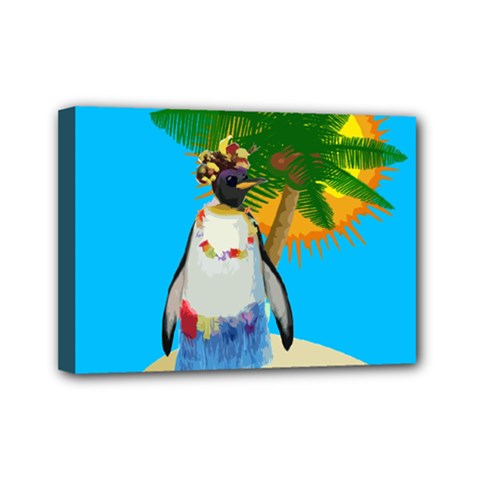 Tropical Penguin Mini Canvas 7  X 5  by Valentinaart