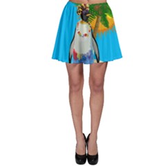 Tropical Penguin Skater Skirt by Valentinaart