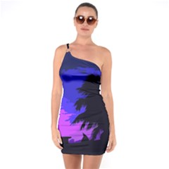 Landscape One Soulder Bodycon Dress by Valentinaart