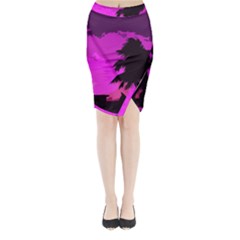 Landscape Midi Wrap Pencil Skirt by Valentinaart