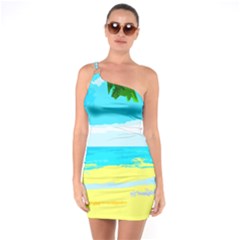 Landscape One Soulder Bodycon Dress