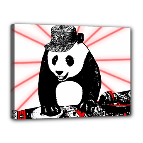 Deejay Panda Canvas 16  X 12  by Valentinaart