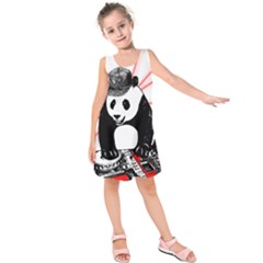 Deejay Panda Kids  Sleeveless Dress by Valentinaart