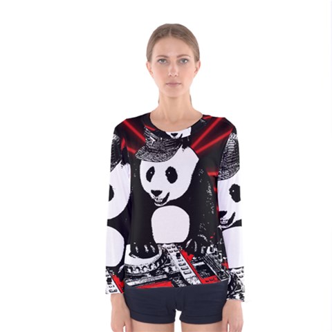 Deejay Panda Women s Long Sleeve Tee by Valentinaart