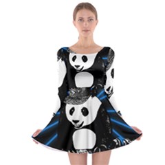 Deejay Panda Long Sleeve Skater Dress by Valentinaart