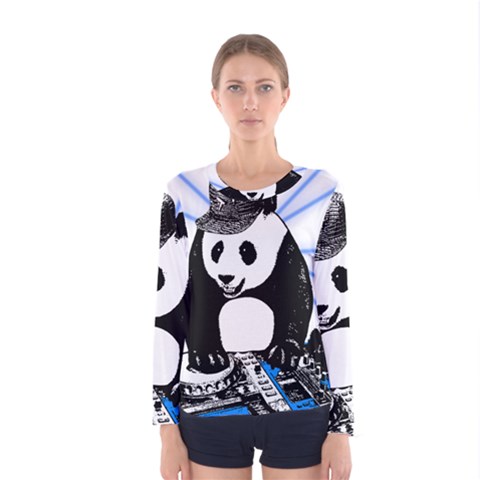 Deejay Panda Women s Long Sleeve Tee by Valentinaart