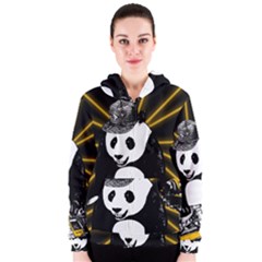 Deejay Panda Women s Zipper Hoodie by Valentinaart