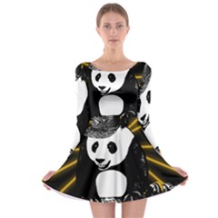 Deejay Panda Long Sleeve Skater Dress by Valentinaart