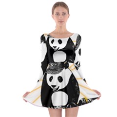 Deejay Panda Long Sleeve Skater Dress by Valentinaart