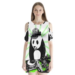 Deejay Panda Shoulder Cutout Velvet  One Piece by Valentinaart