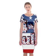 4th Of July Independence Day Classic Short Sleeve Midi Dress by Valentinaart