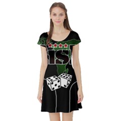 Nuclear Explosion Trump And Kim Jong Short Sleeve Skater Dress by Valentinaart