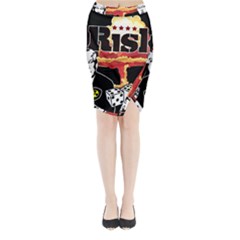 Nuclear Explosion Trump And Kim Jong Midi Wrap Pencil Skirt by Valentinaart