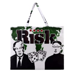 Nuclear Explosion Trump And Kim Jong Zipper Large Tote Bag by Valentinaart