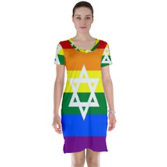 Gay Pride Israel Flag Short Sleeve Nightdress