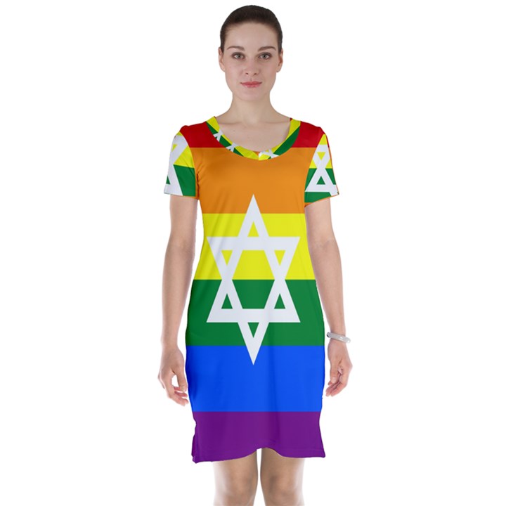 GAY PRIDE Israel Flag Short Sleeve Nightdress