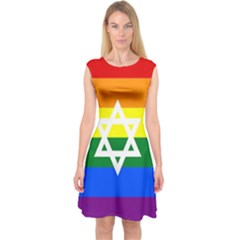 Gay Pride Israel Flag Capsleeve Midi Dress by Valentinaart