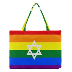 Gay Pride Israel Flag Medium Tote Bag by Valentinaart
