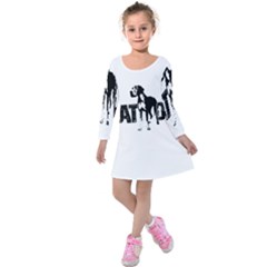 Great Dane Kids  Long Sleeve Velvet Dress by Valentinaart