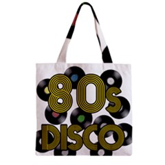  80s Disco Vinyl Records Zipper Grocery Tote Bag by Valentinaart