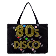  80s Disco Vinyl Records Medium Tote Bag by Valentinaart