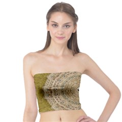 Golden Forest Silver Tree In Wood Mandala Tube Top by pepitasart