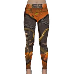 Halloween, Funny Mummy With Pumpkins Classic Yoga Leggings by FantasyWorld7