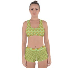 Green And Yellow Banana Bunch Pattern Racerback Boyleg Bikini Set by NorthernWhimsy