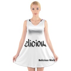Belicious Logo V-neck Sleeveless Skater Dress by beliciousworld