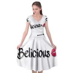 Belicious Logo Cap Sleeve Wrap Front Dress by beliciousworld