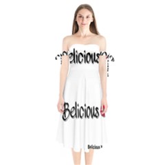 Belicious Logo Shoulder Tie Bardot Midi Dress by beliciousworld