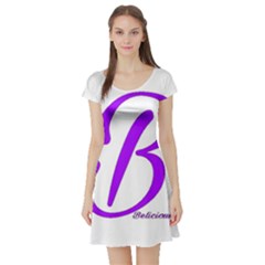 Belicious World  b  Purple Short Sleeve Skater Dress by beliciousworld