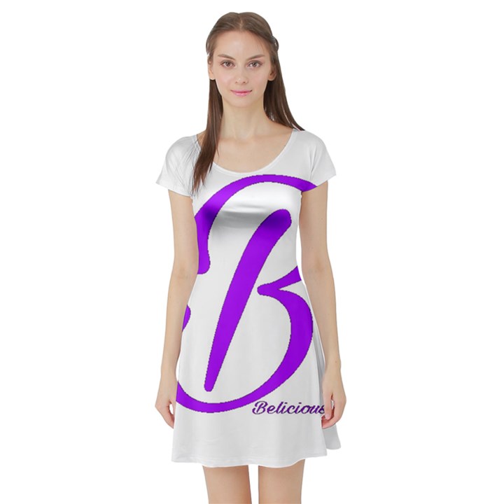 Belicious World  B  purple Short Sleeve Skater Dress