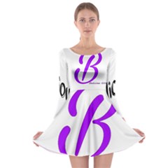 Belicious World  b  Purple Long Sleeve Skater Dress by beliciousworld